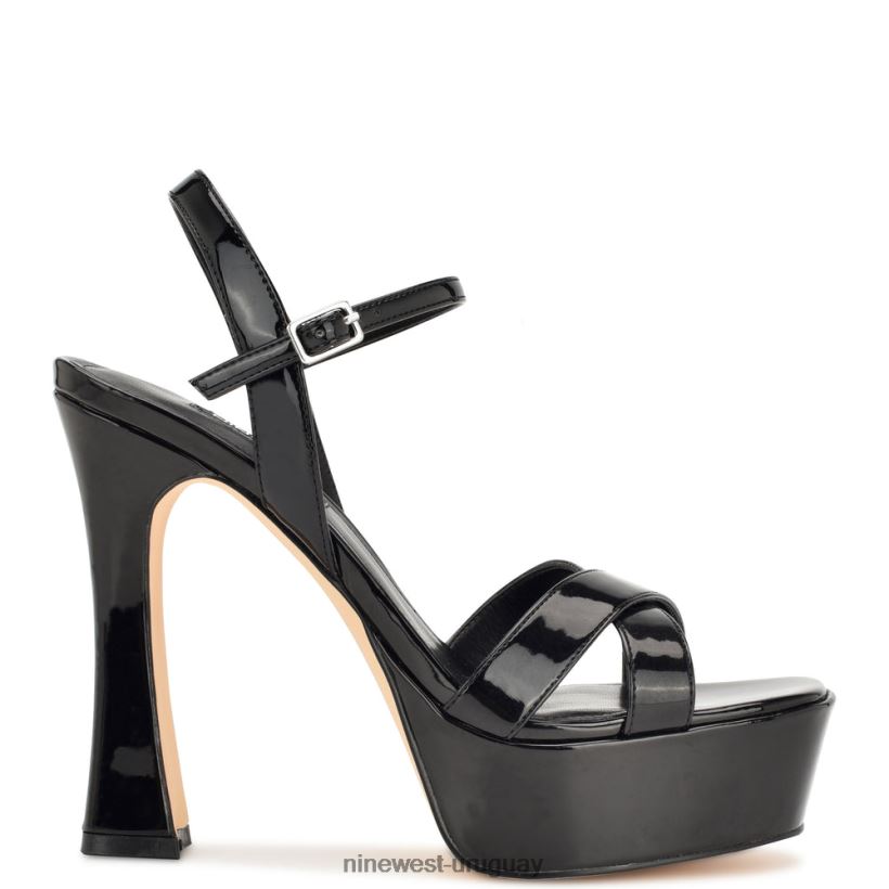 BD0422298 Nine West sandalias con plataforma iriv charol negro