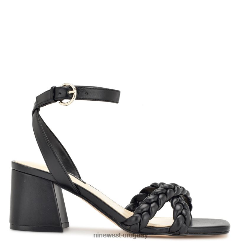 BD0422299 Nine West sandalias con tacón cuadrado Gracann negro