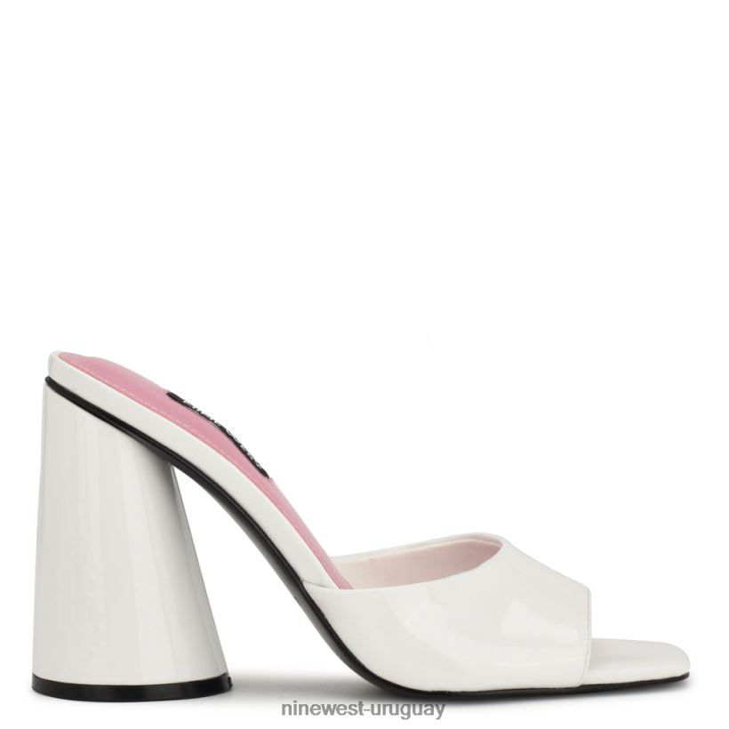 BD0422300 Nine West sandalias con tacón excitat patente blanca