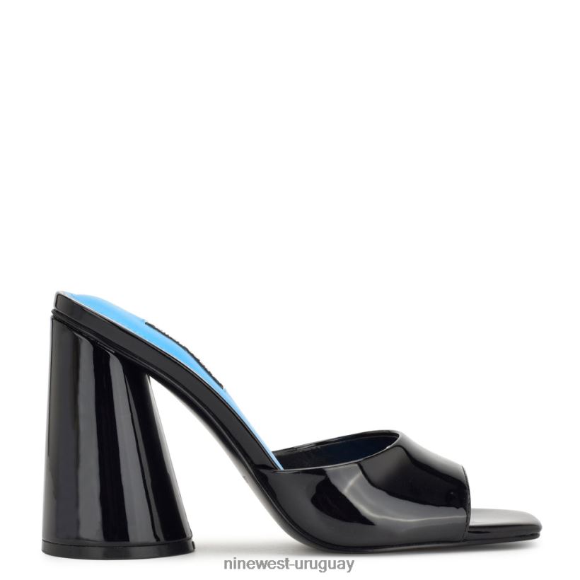 BD0422303 Nine West sandalias con tacón excitat charol negro