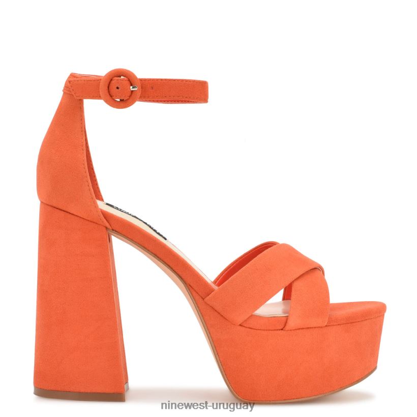 BD0422307 Nine West sandalias con plataforma willie gamuza naranja