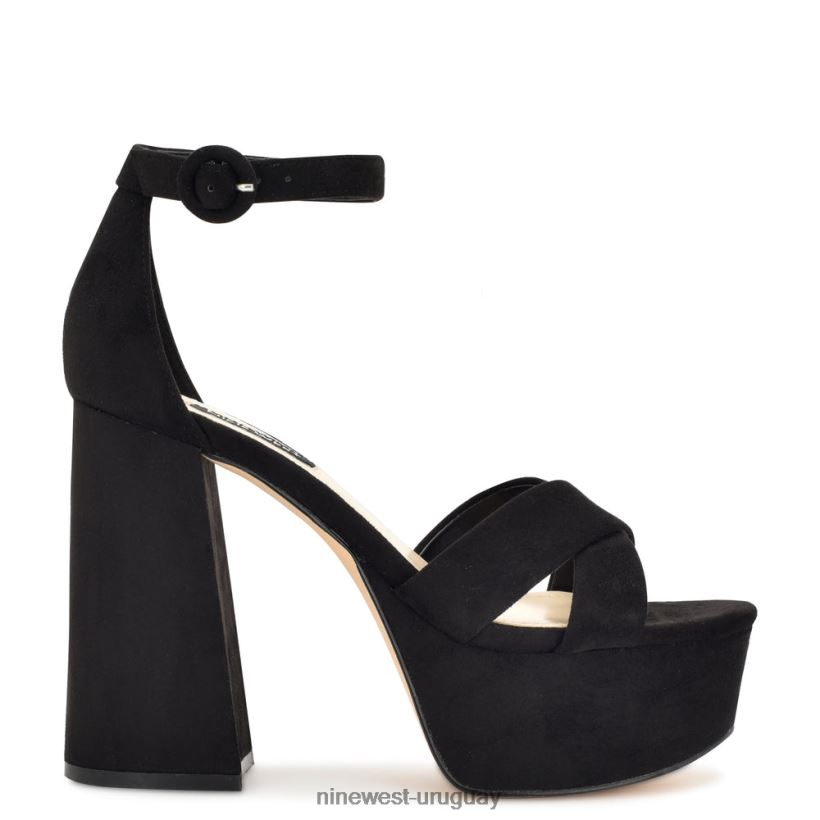 BD0422309 Nine West sandalias con plataforma willie ante negro