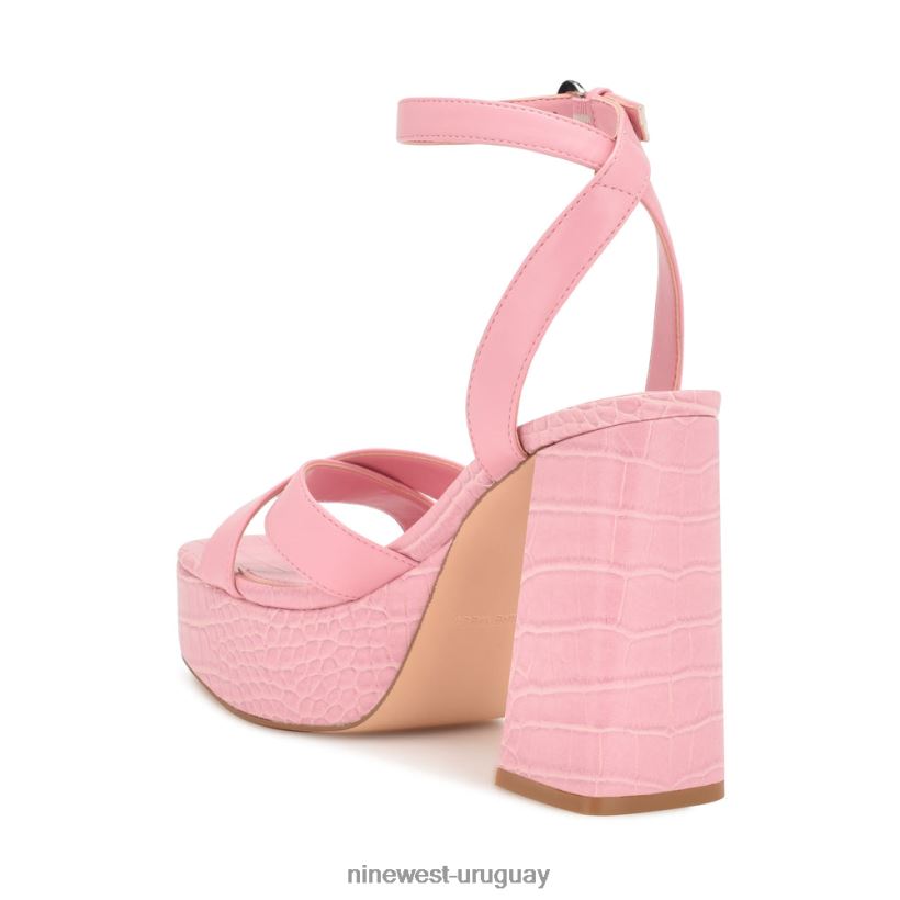 BD0422323 Nine West sandalias joya plataforma cocodrilo rosa