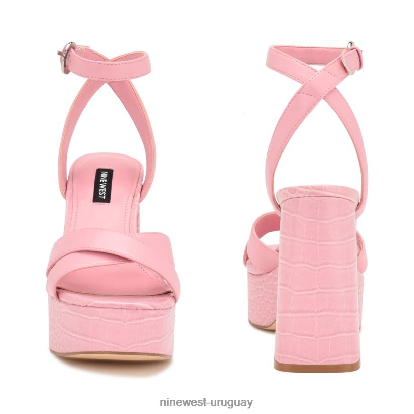 BD0422323 Nine West sandalias joya plataforma cocodrilo rosa