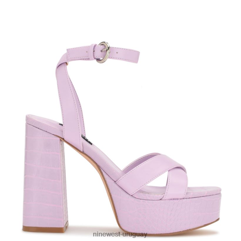 BD0422324 Nine West sandalias joya plataforma cocodrilo lila