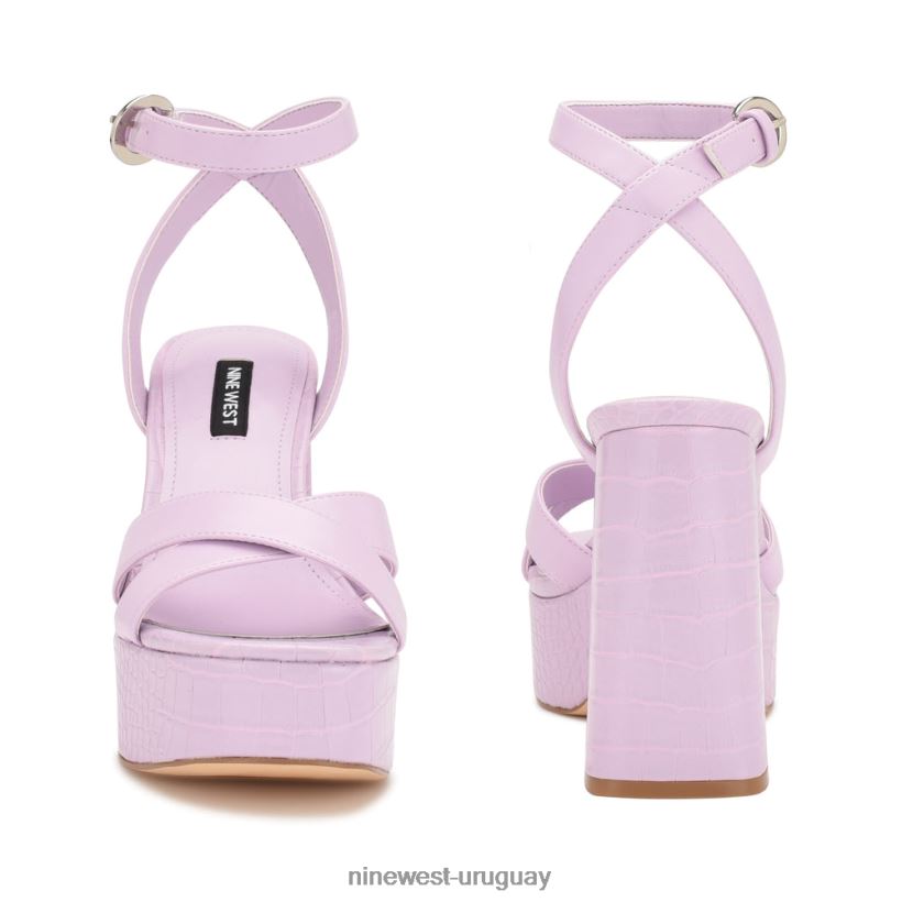 BD0422324 Nine West sandalias joya plataforma cocodrilo lila