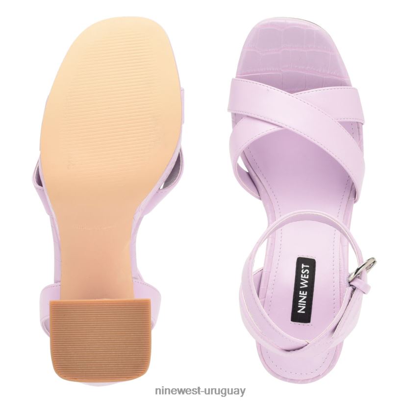 BD0422324 Nine West sandalias joya plataforma cocodrilo lila