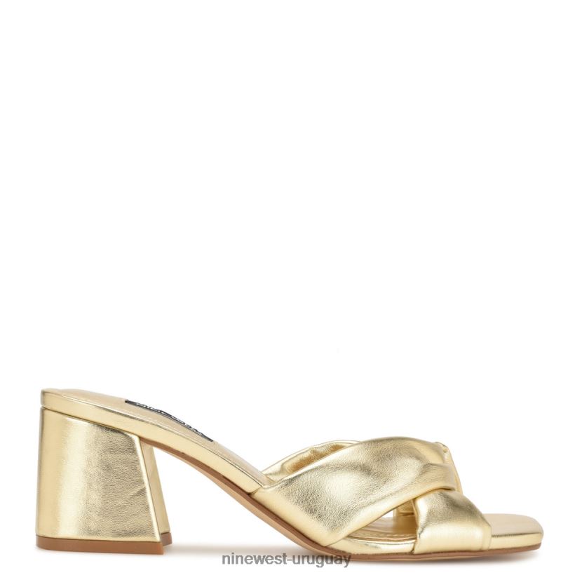 BD0422328 Nine West sandalias con tacón fruncido platino