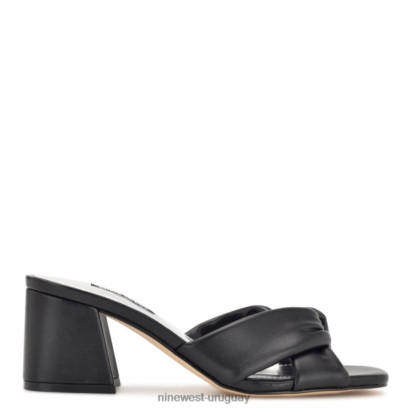 BD0422329 Nine West sandalias con tacón fruncido negro