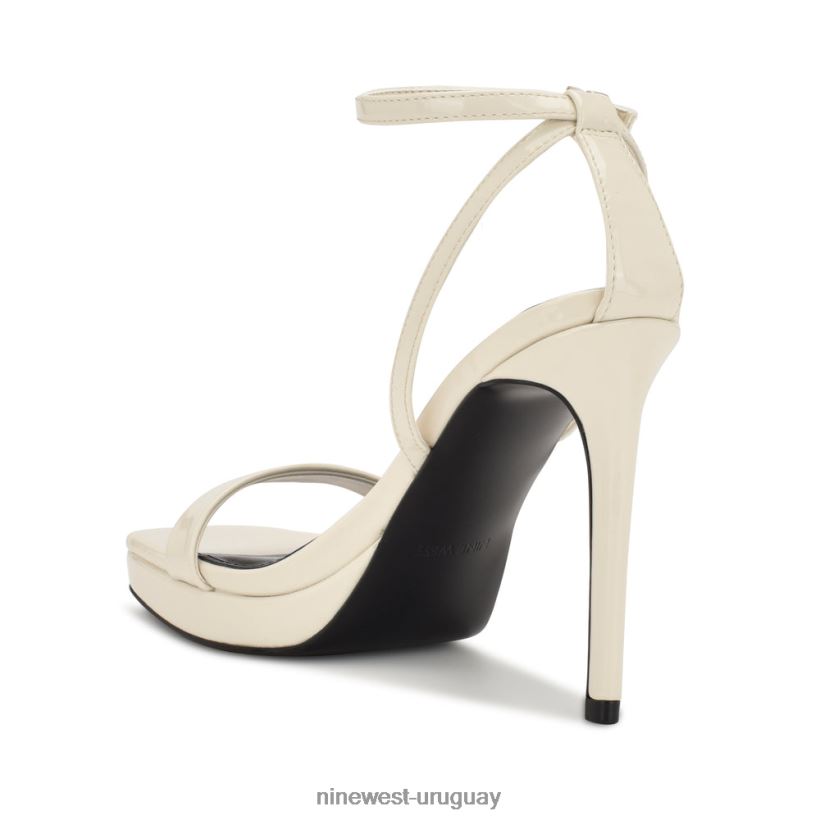 BD0422330 Nine West sandalias con plataforma zilo charol crema elegante