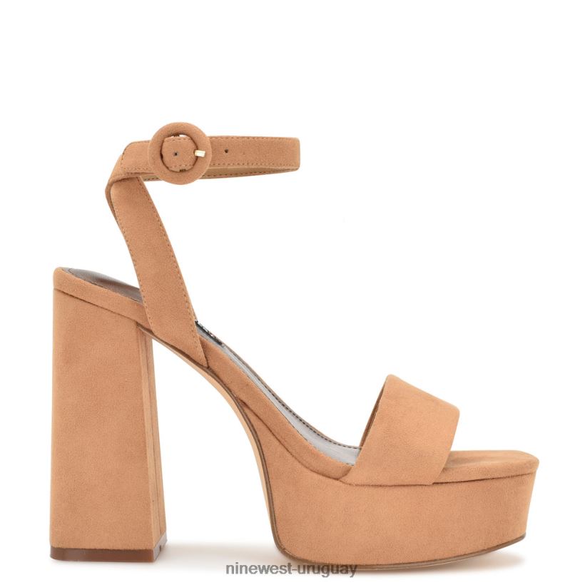 BD0422343 Nine West sandalias con plataforma jans gamuza coñac