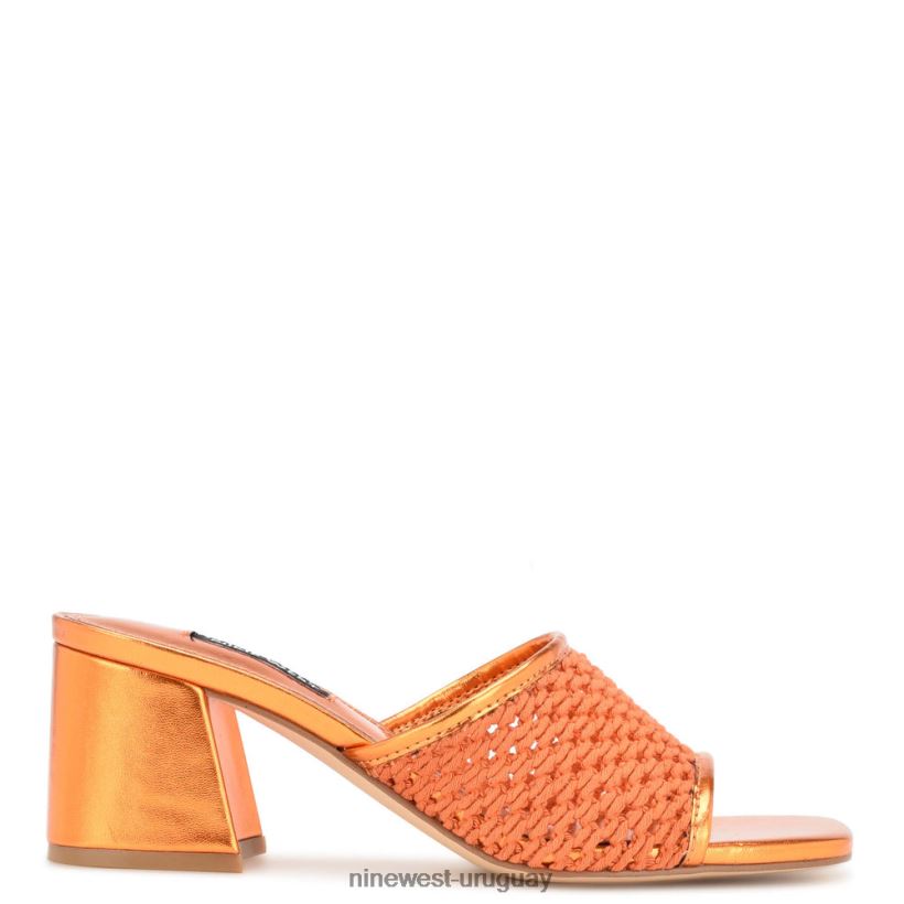 BD0422345 Nine West sandalias galant con tacón cuadrado naranja