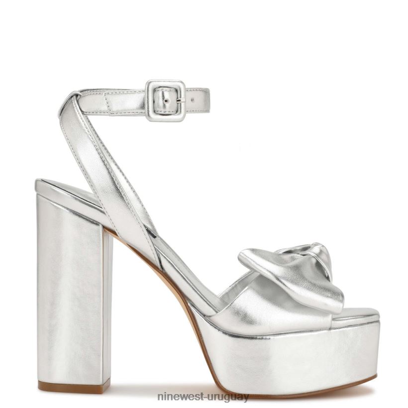 BD0422348 Nine West sandalias con plataforma rippa plata