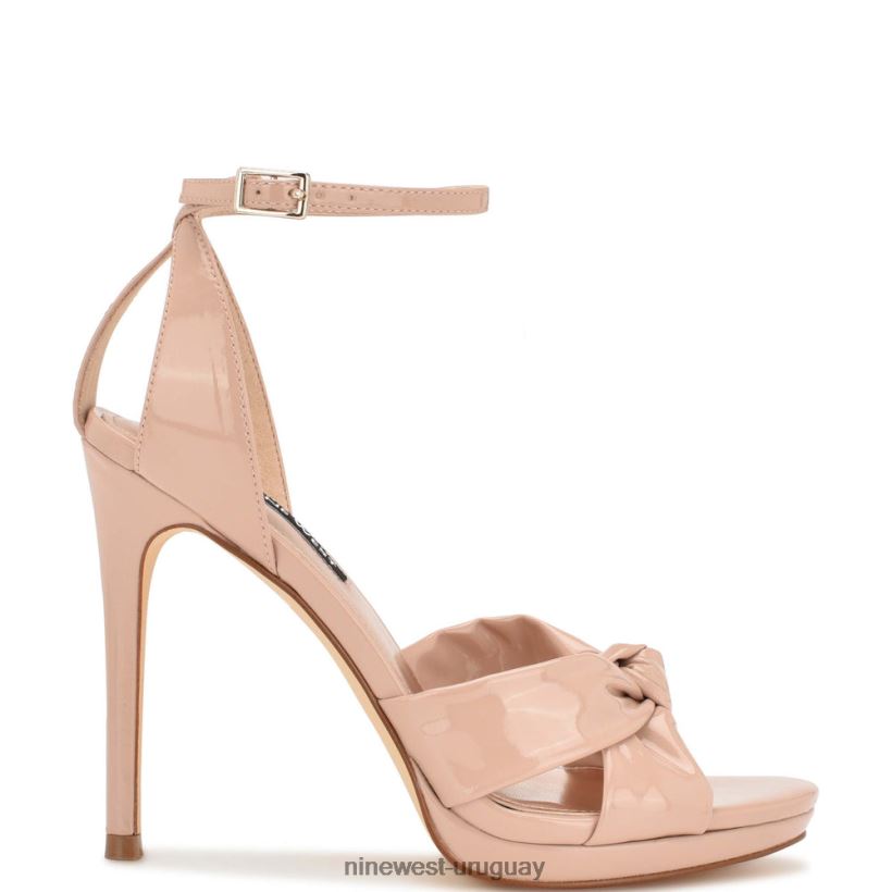 BD0422355 Nine West sandalias lovya con tira en el tobillo patente natural ligera