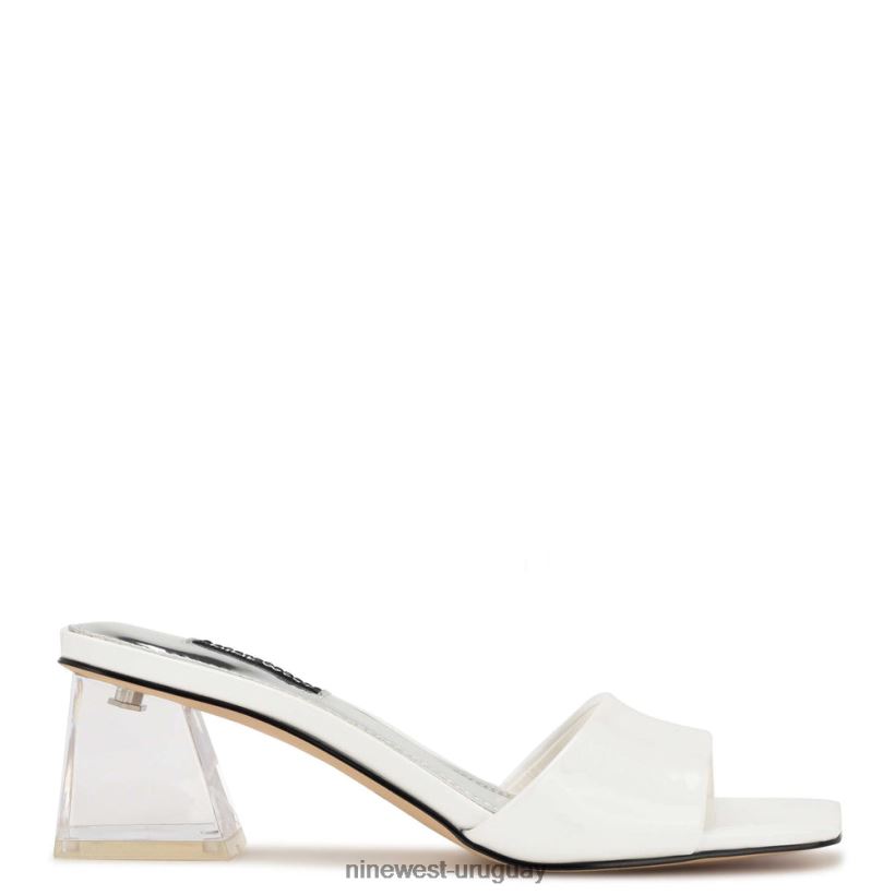 BD0422362 Nine West sandalias de tacón oaky patente blanca