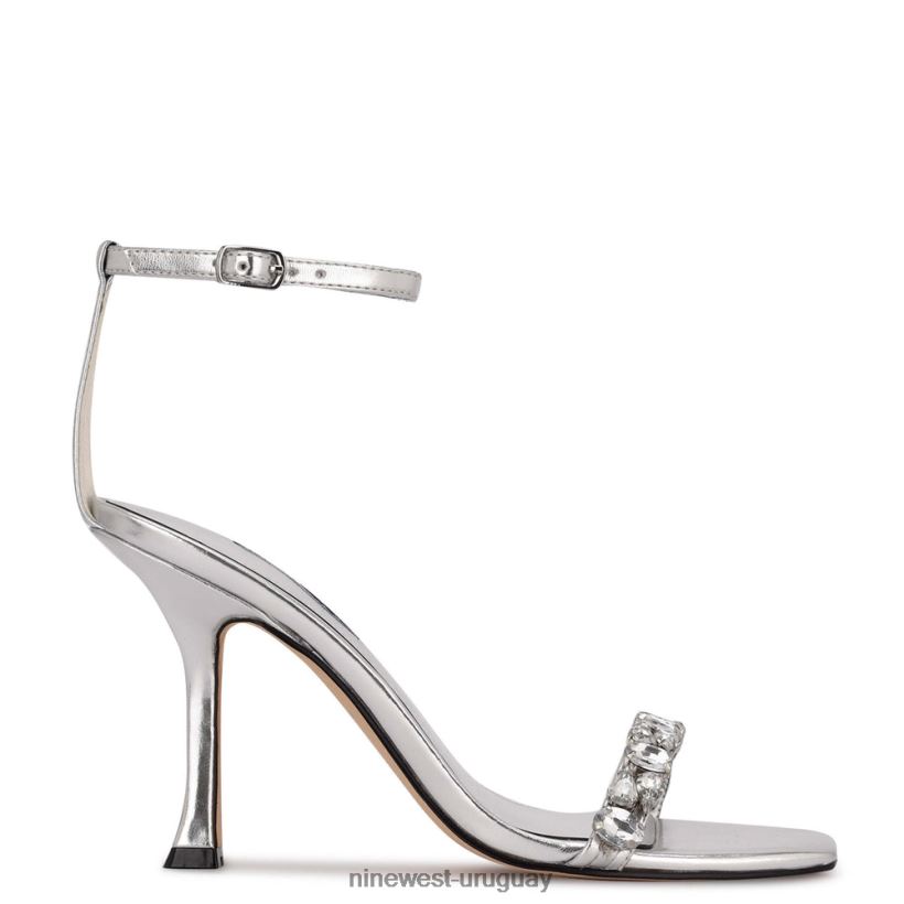 BD0422375 Nine West sandalias de vestir con tira en el tobillo yazmin plata metalizada