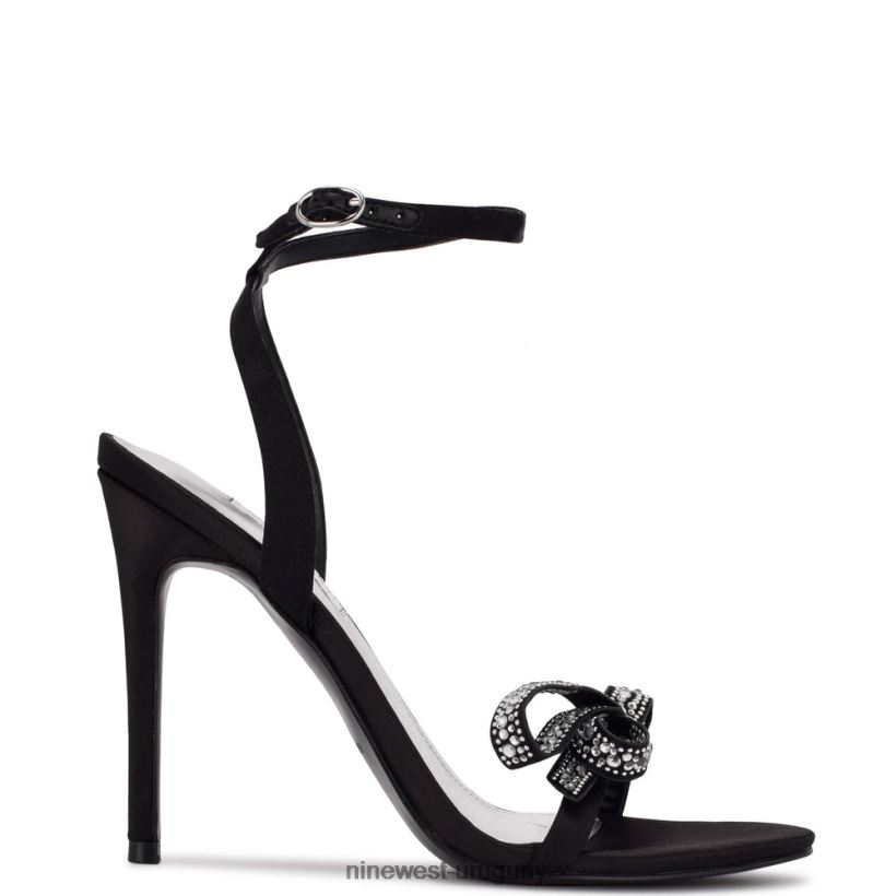 BD0422421 Nine West casarse con sandalias de tacón con lazo cristal satinado negro