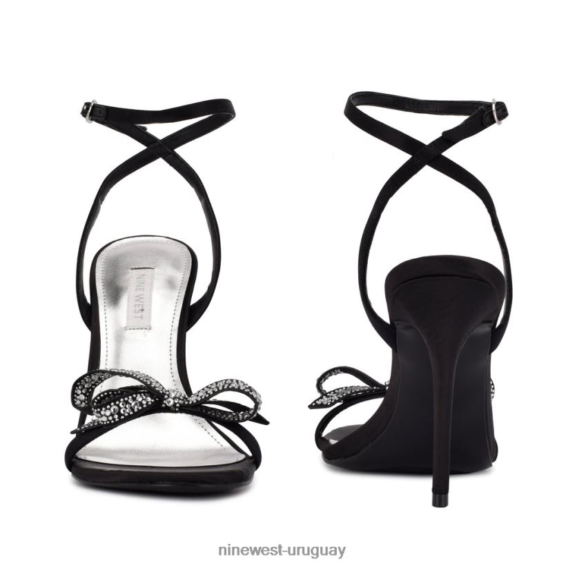BD0422421 Nine West casarse con sandalias de tacón con lazo cristal satinado negro