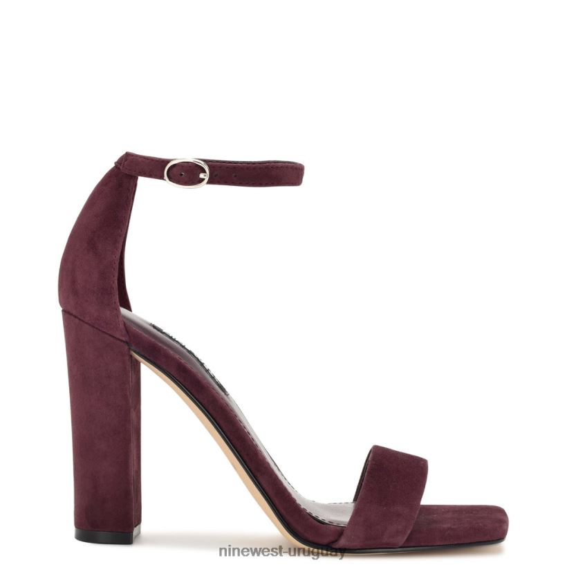 BD0422424 Nine West sandalias marrie con tira en el tobillo gamuza vino