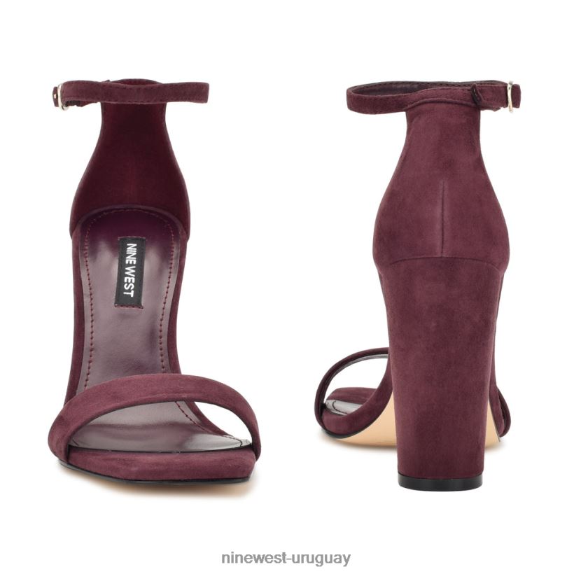 BD0422424 Nine West sandalias marrie con tira en el tobillo gamuza vino