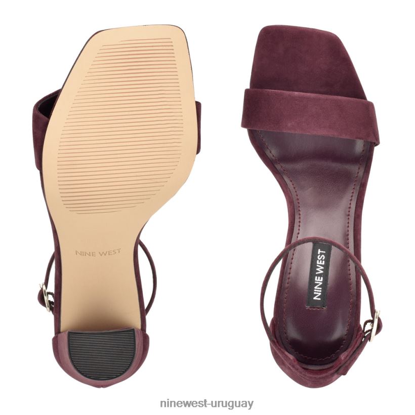 BD0422424 Nine West sandalias marrie con tira en el tobillo gamuza vino