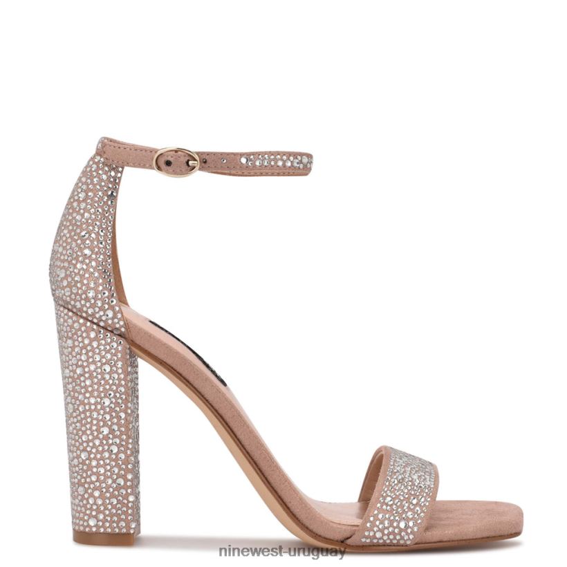 BD0422431 Nine West sandalias marrie con tira en el tobillo ante brillante apenas nude