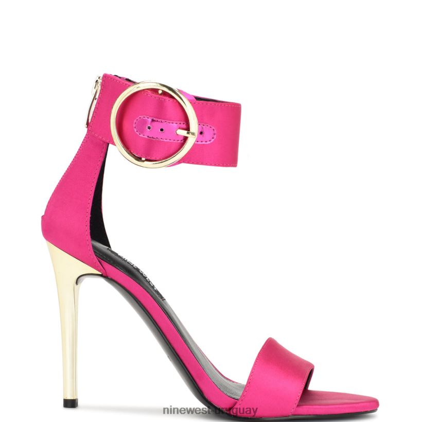 BD0422440 Nine West sandalias de tacón con tira en el tobillo cristal satinado rosa
