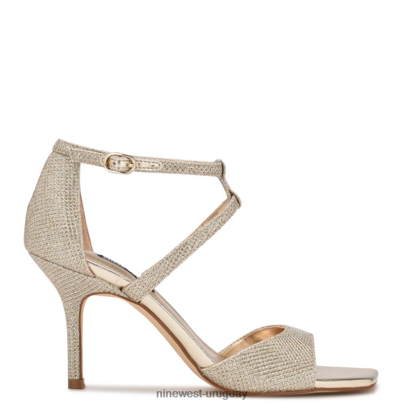 BD0422443 Nine West sandalias de tacón suspiros brillo platino