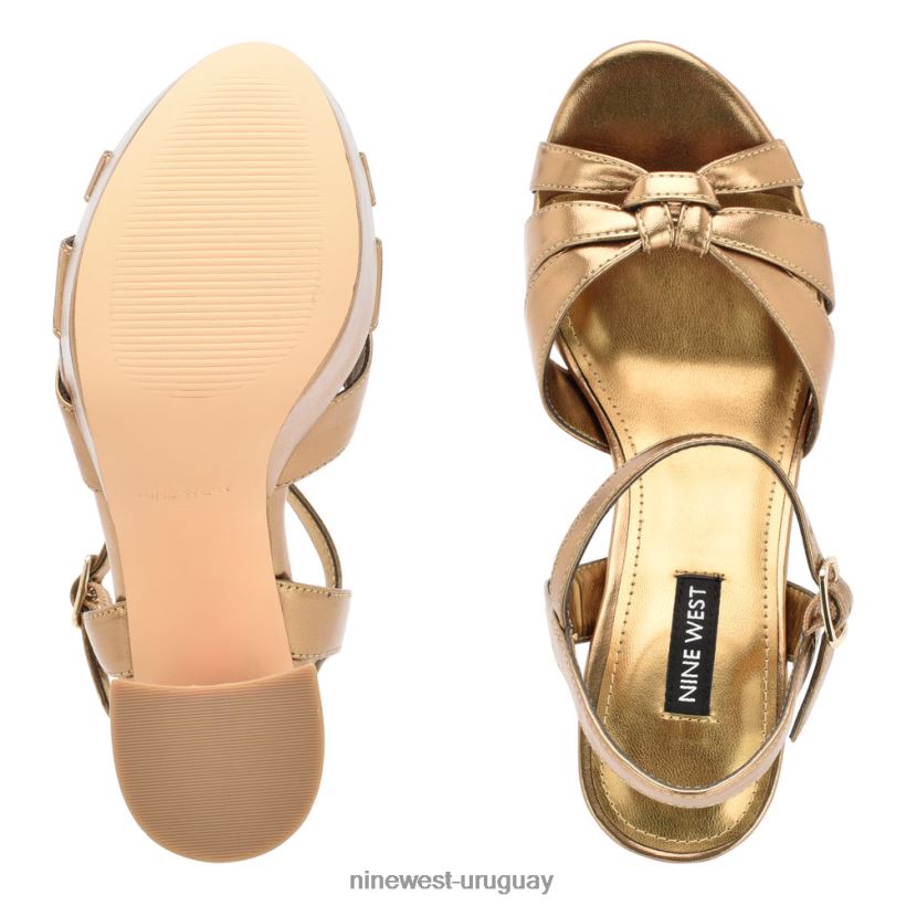 BD0422446 Nine West sandalias rast plataforma oro