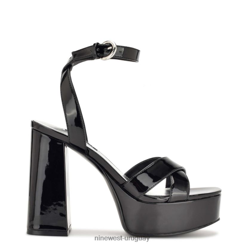BD0422454 Nine West sandalias joya plataforma charol negro