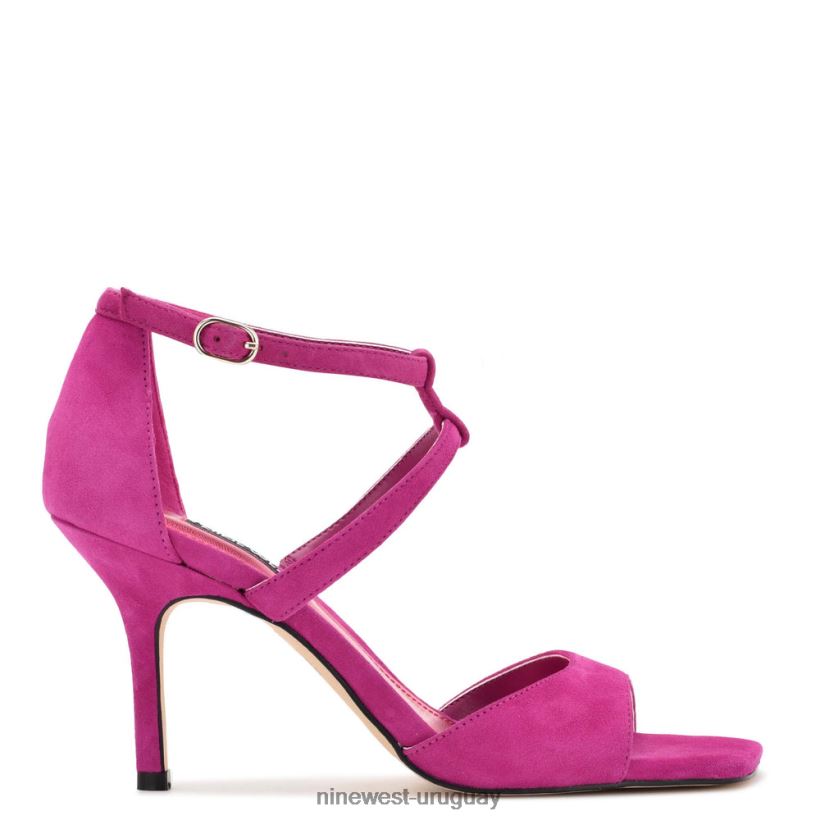 BD0422461 Nine West sandalias de tacón suspiros gamuza rosa