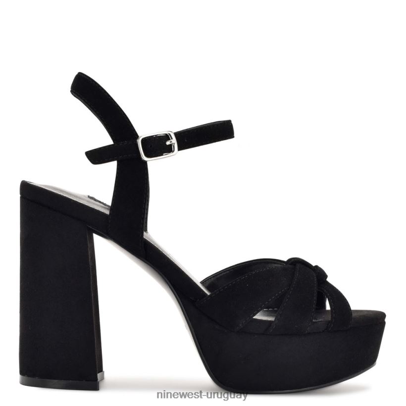BD0422465 Nine West sandalias rast plataforma ante negro