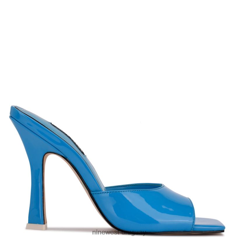 BD0422502 Nine West sandalias de tacón aurea patente azul