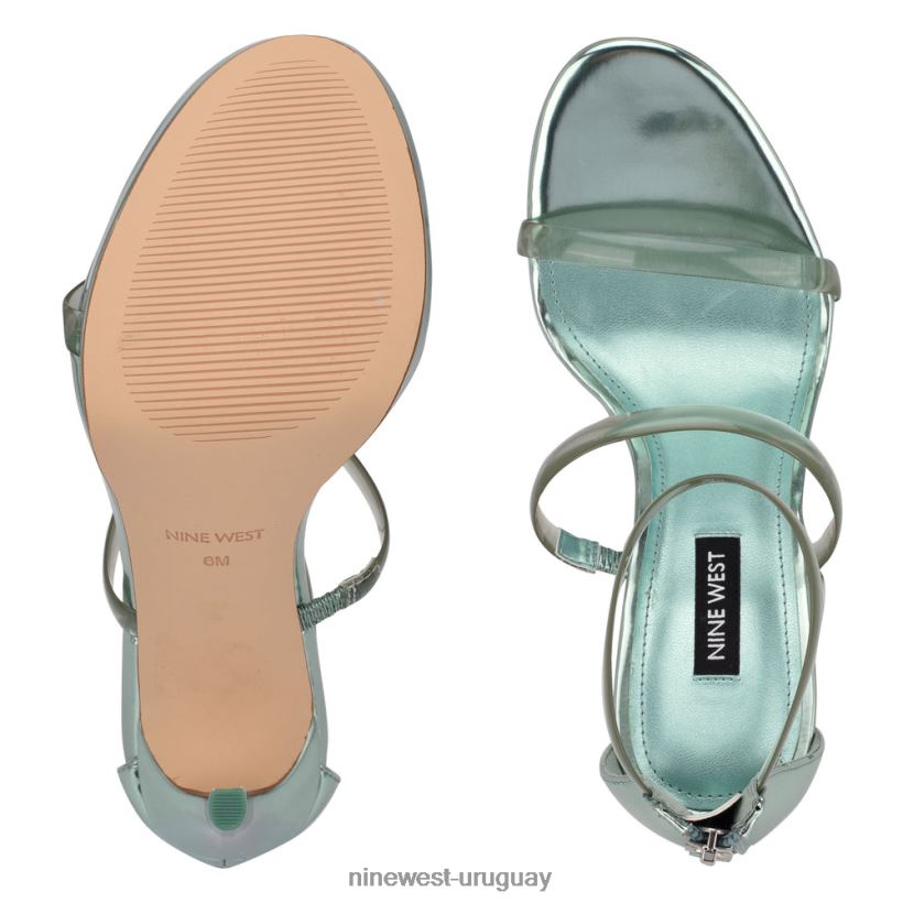 BD0422540 Nine West sandalias de tacón leah menta metalizada