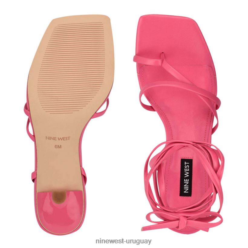BD0422567 Nine West sandalias de tacón pina cruzadas en el tobillo guau rosa