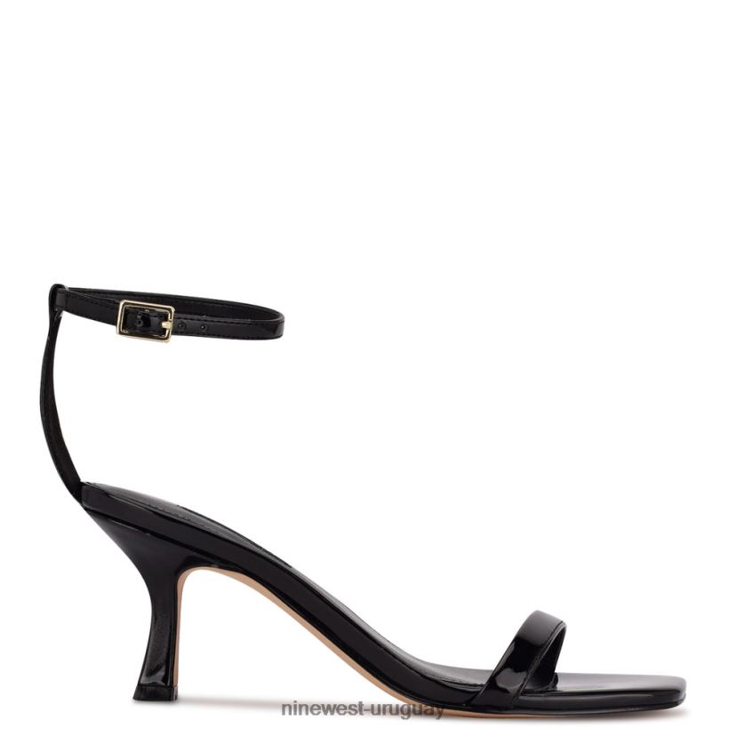 BD0422595 Nine West sandalias de tacón maduras charol negro