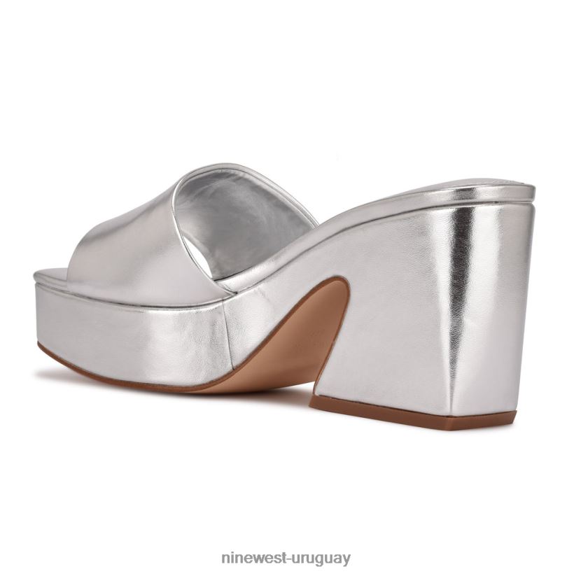 BD0422599 Nine West sandalias oklee con plataforma plata