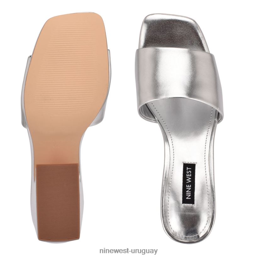 BD0422599 Nine West sandalias oklee con plataforma plata