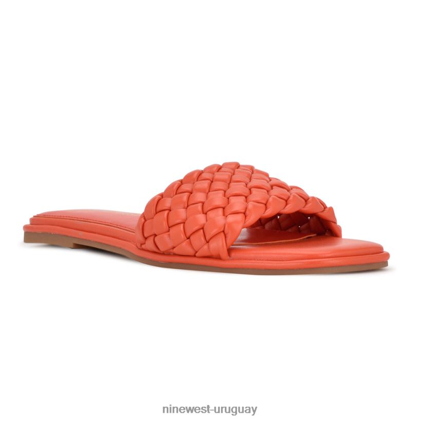 BD04221054 Nine West sandalias planas ohhi naranja sanguina