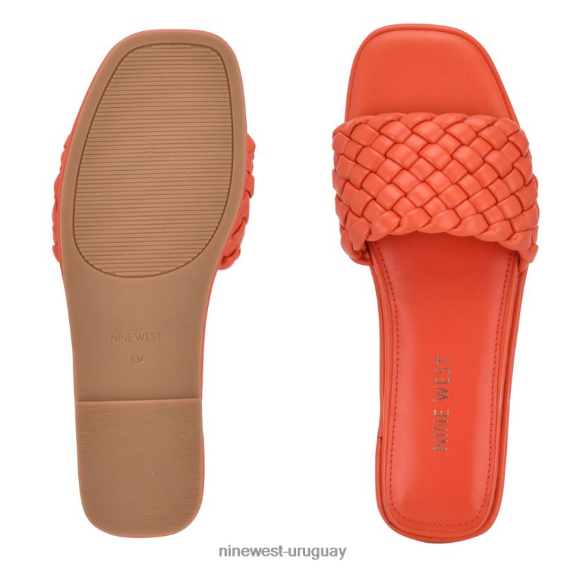 BD04221054 Nine West sandalias planas ohhi naranja sanguina