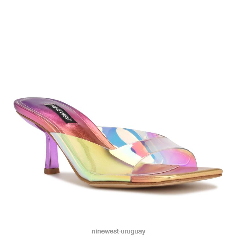 BD04221721 Nine West sandalias de tacón raylen puesta de sol multimetálica