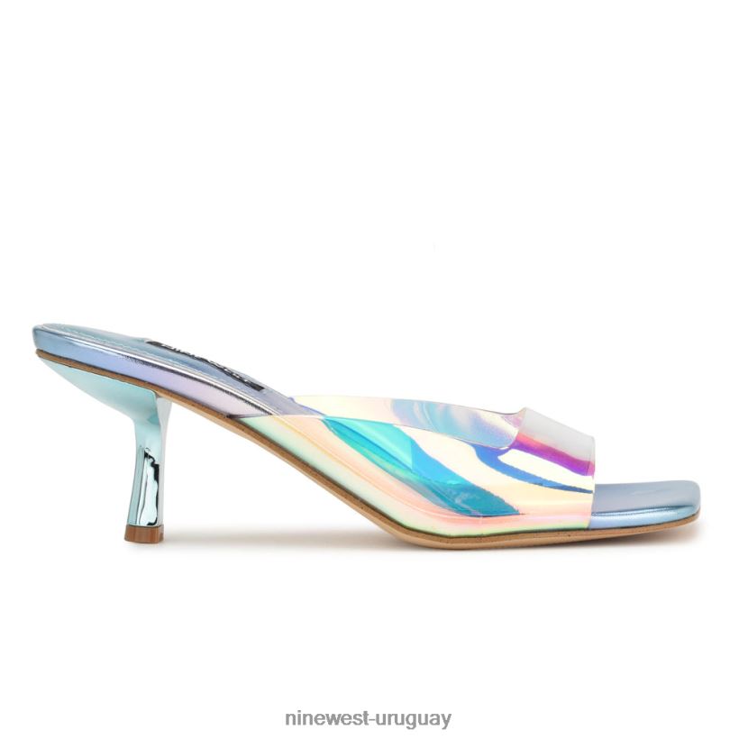 BD04221722 Nine West sandalias de tacón raylen azul multi metalizado
