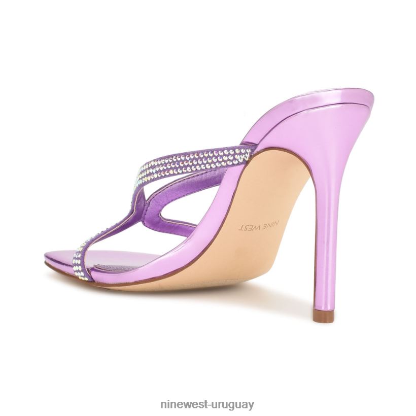 BD04221794 Nine West sandalias con tacón retorcido morado metalizado