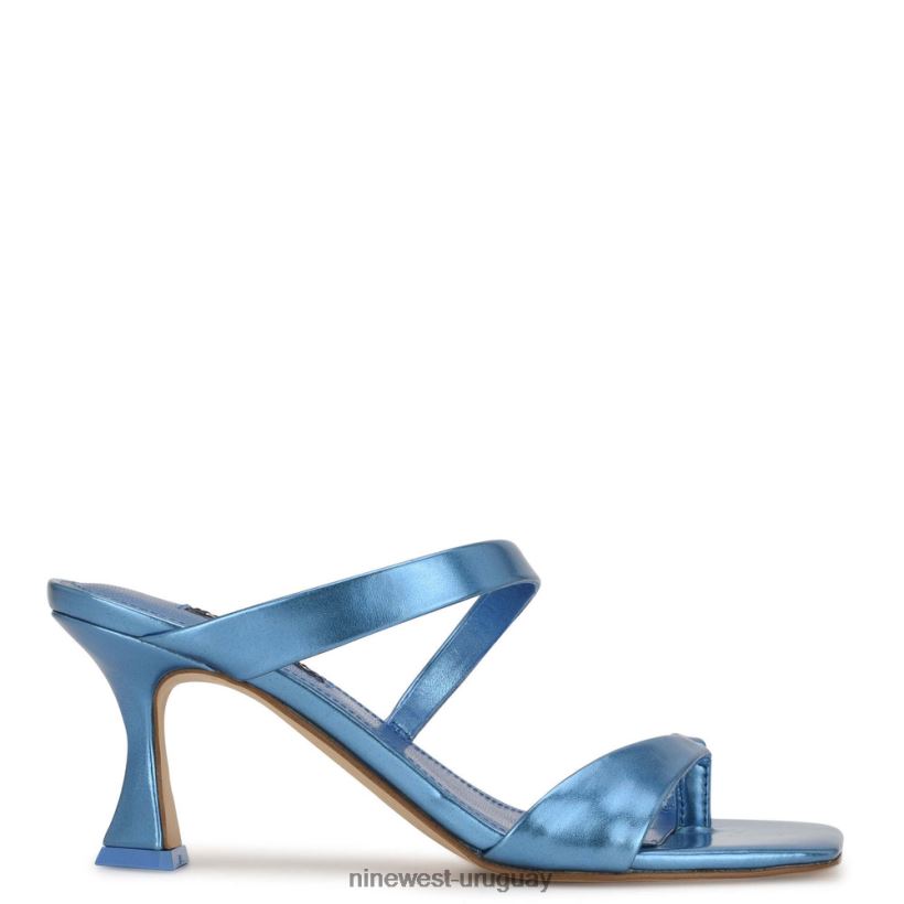 BD04221818 Nine West sandalias padma con tacón azul metalizado