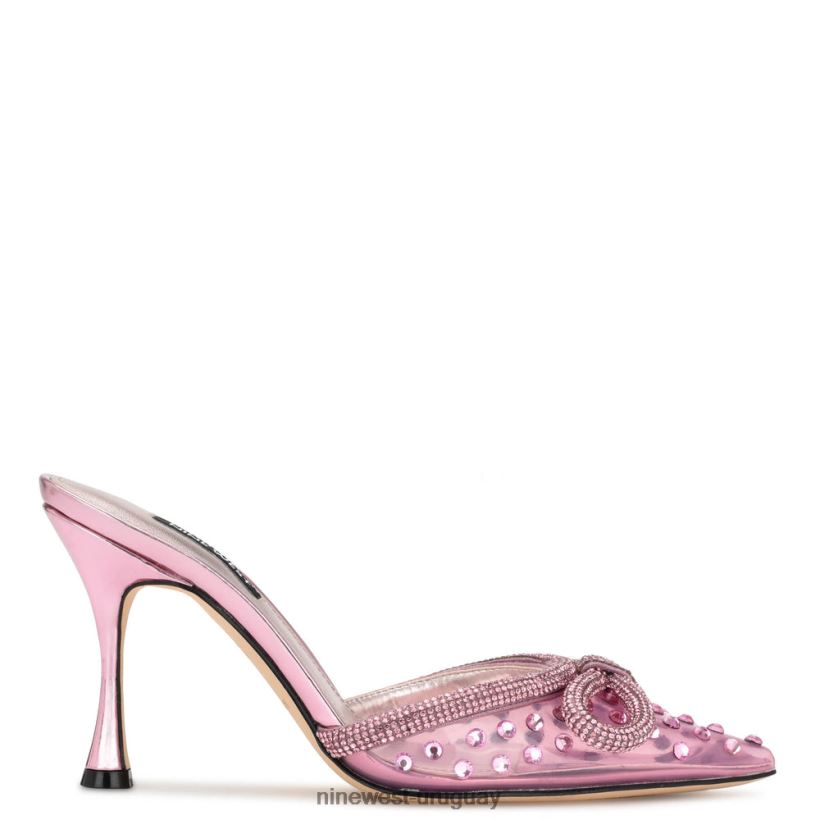 BD04221887 Nine West chanclas de tacón nanita cristal rosa