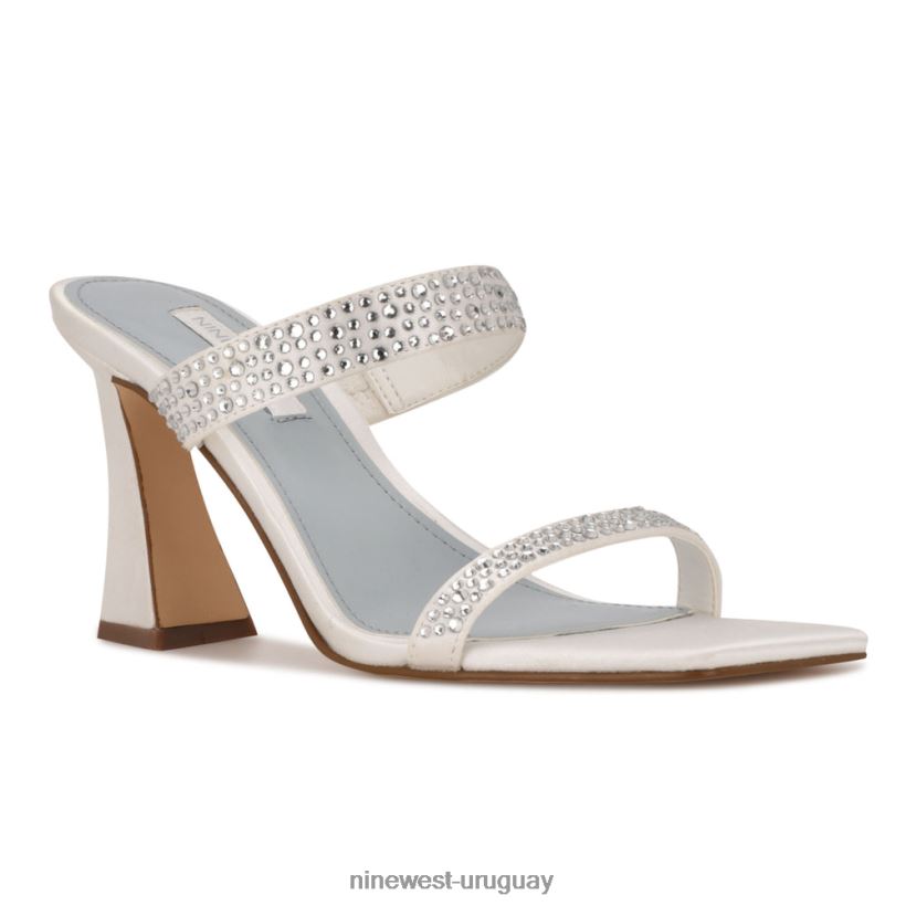 BD04222072 Nine West sandalias de tacón darla satén blanco