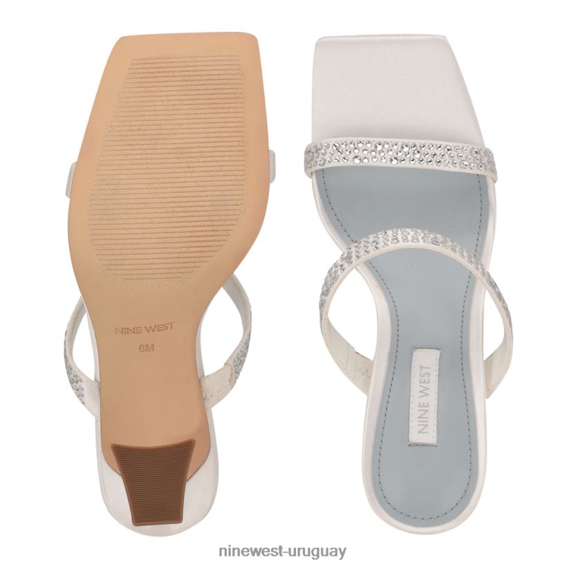 BD04222072 Nine West sandalias de tacón darla satén blanco