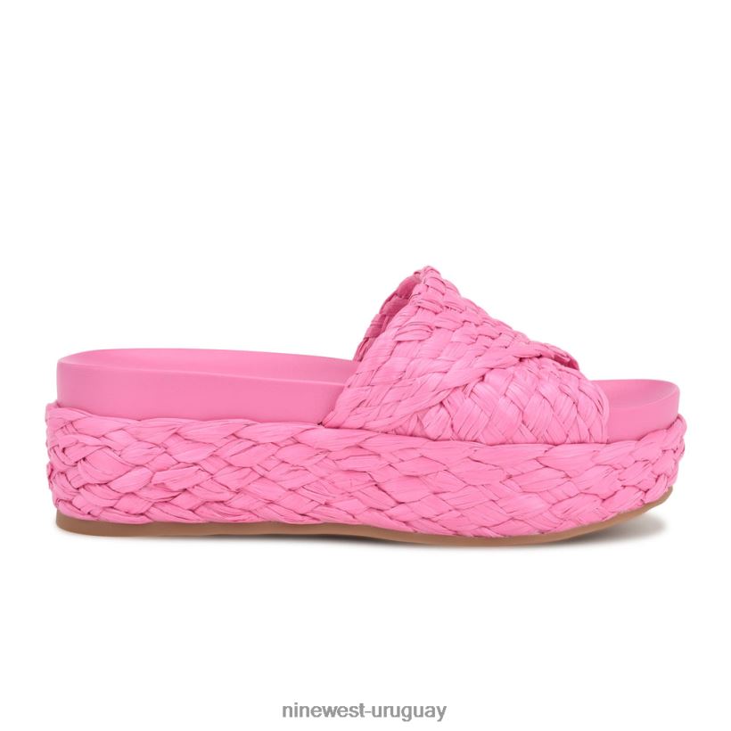 BD0422646 Nine West sandalias estilo alpargata canni rafia rosa