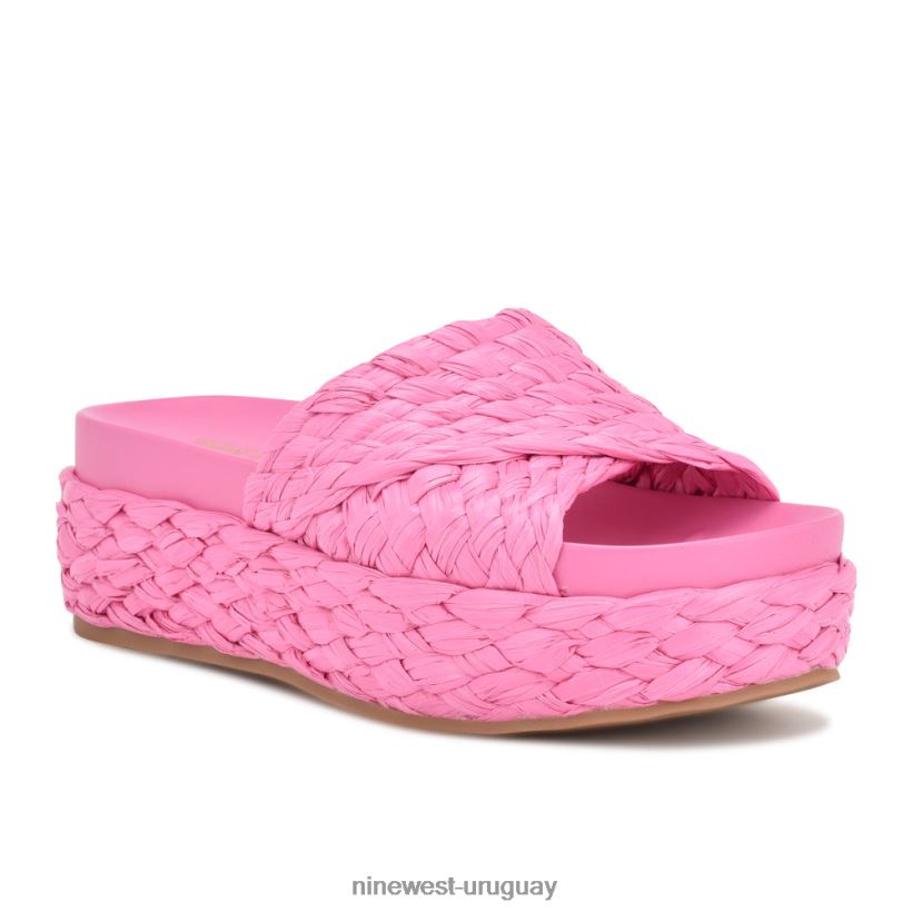 BD0422646 Nine West sandalias estilo alpargata canni rafia rosa