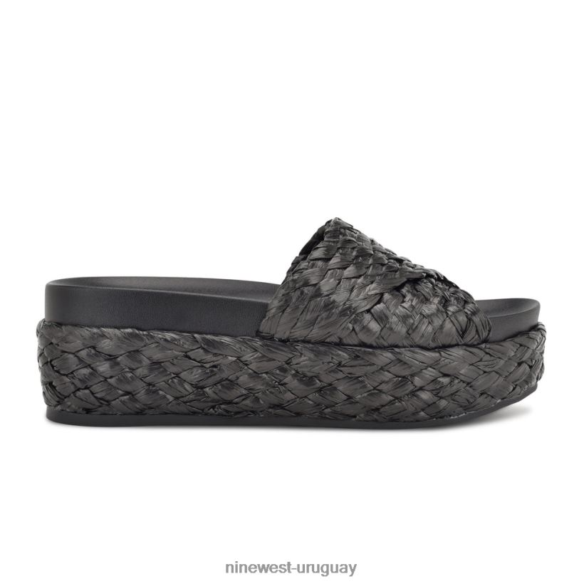 BD0422649 Nine West sandalias estilo alpargata canni rafia negra